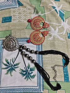Pink Traditional  Earrings with classic chai