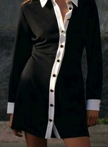 Zara Black &amp; White Shirt Dress