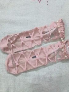 Charming Lace Pearl Ankle Socks