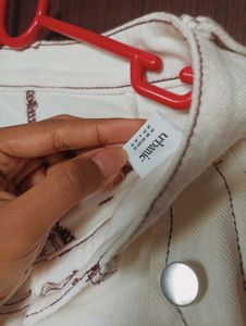 White Cargo Midi Skirt