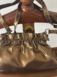 Metallic copper Ruched Clutch Bag