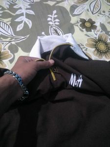 Brown Zip Neck Collared Tshirt