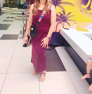 Elegant Maroon Maxi Dress