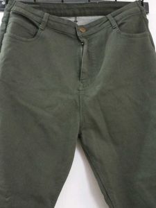 Olive Green Colour Denim Jeans