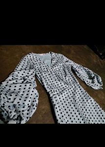 Blue Polka Dot Wrap Dress