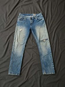 Original Spykar Distressed Light Wash Skinny Jeans