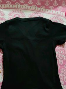 Embroidered Black Button-Up Top