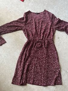 Floral Burgundy Dress