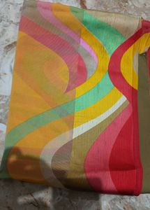 Vibrant Abstract Print Saree