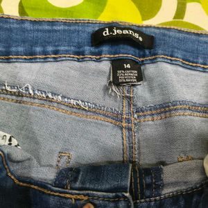 Distressed Blue Flare Jeans