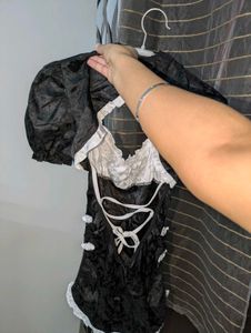 Black &amp; White Cheongsam Dress