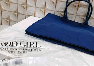 Carolina Herrera Stylish Blue Tote Bag