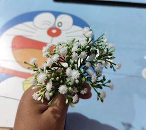 plastic white flower for hair styling