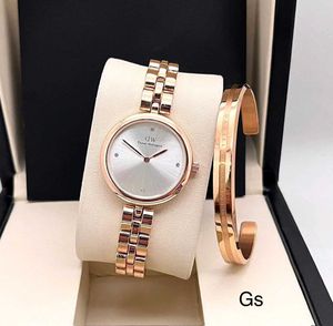 Elegant Rose Gold Watch & Bangle Set