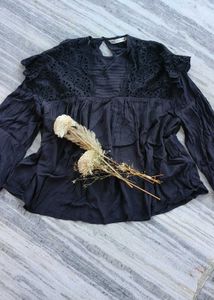 Zara Black Lace Top