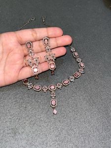 Elegant Pink Gemstone Jewelry Set