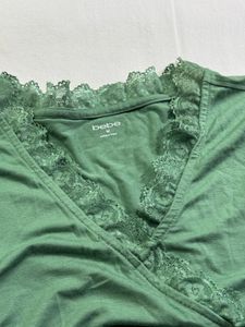 Green Lace Crop Top