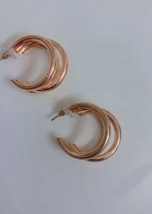 Rose Gold Triple Hoop Earrings