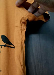 Orange T-Shirt with Bird Print