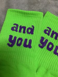 Vibrant Neon &amp; Orange Striped Socks