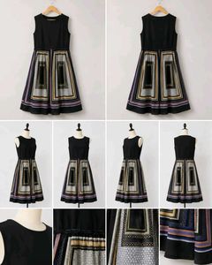 Elegant Sleeveless Geometric Print Dress