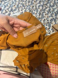 Mustard Polka Dot Midi Dress
