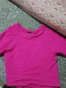 Vibrant Pink Cropped Top