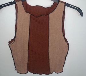 Two-Tone Ribbed Tank Top