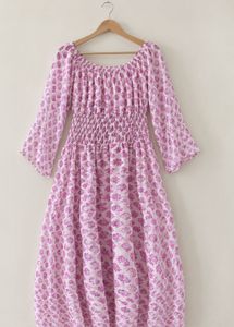 pink floral maxi dress