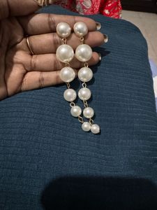 Elegant Pearl Drop Statement Earrings