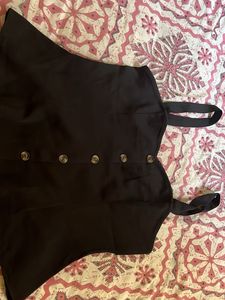 Chic Black Button-Front Top