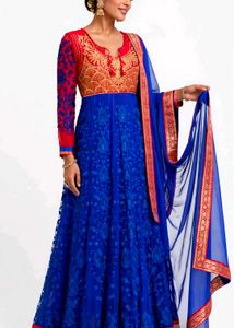 Elegant Blue Anarkali Kurta Set