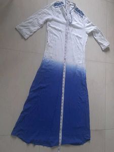 Stylish White &amp; Blue Ombre Kurta