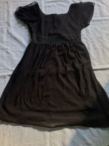 Sheer Black Short Dress