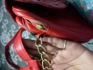 Red Studded Crossbody Bag