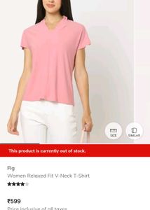 fig Women Relaxed Fit V-Neck T-Shirt
