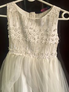 Girls White Long Frock