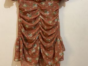 Floral Ruched Mini Dress