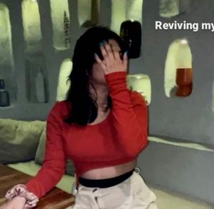 Red Ribbed Long Sleeve Crop Top
