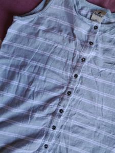 Striped Button-Up Tank Top