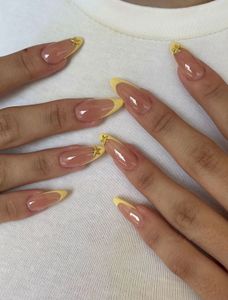 French Tip Nails with Star Charms