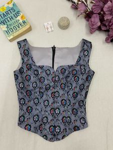 Stylish Floral Print Corset Top