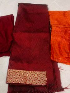 Beautiful Maroon &amp; Orange blouse piece