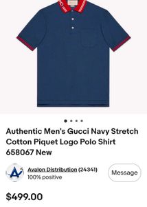Gucci Men's Blue Polo Shirt
