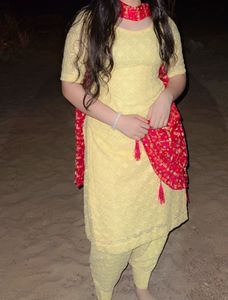 Yellow Chikankari Kurta Set