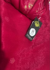 Mitera Burgundy Sequin Saree on 50% off=650 now