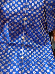 Royal Blue Kurta  with Gold Print