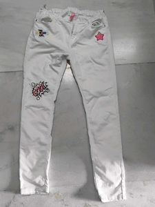 Cool Girls White Jeans with Patches
