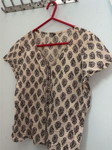 Patterned Button-Down Top