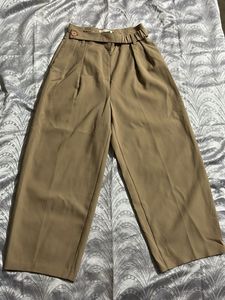 Chic Wide-Leg Taupe Trousers